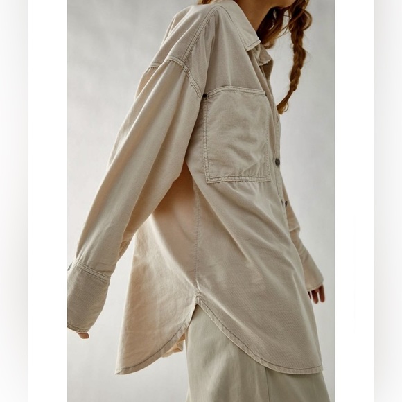 Free People Baby Cord Button Down Top Women’s Oversized Collared Shirt XS - Picture 8 of 8